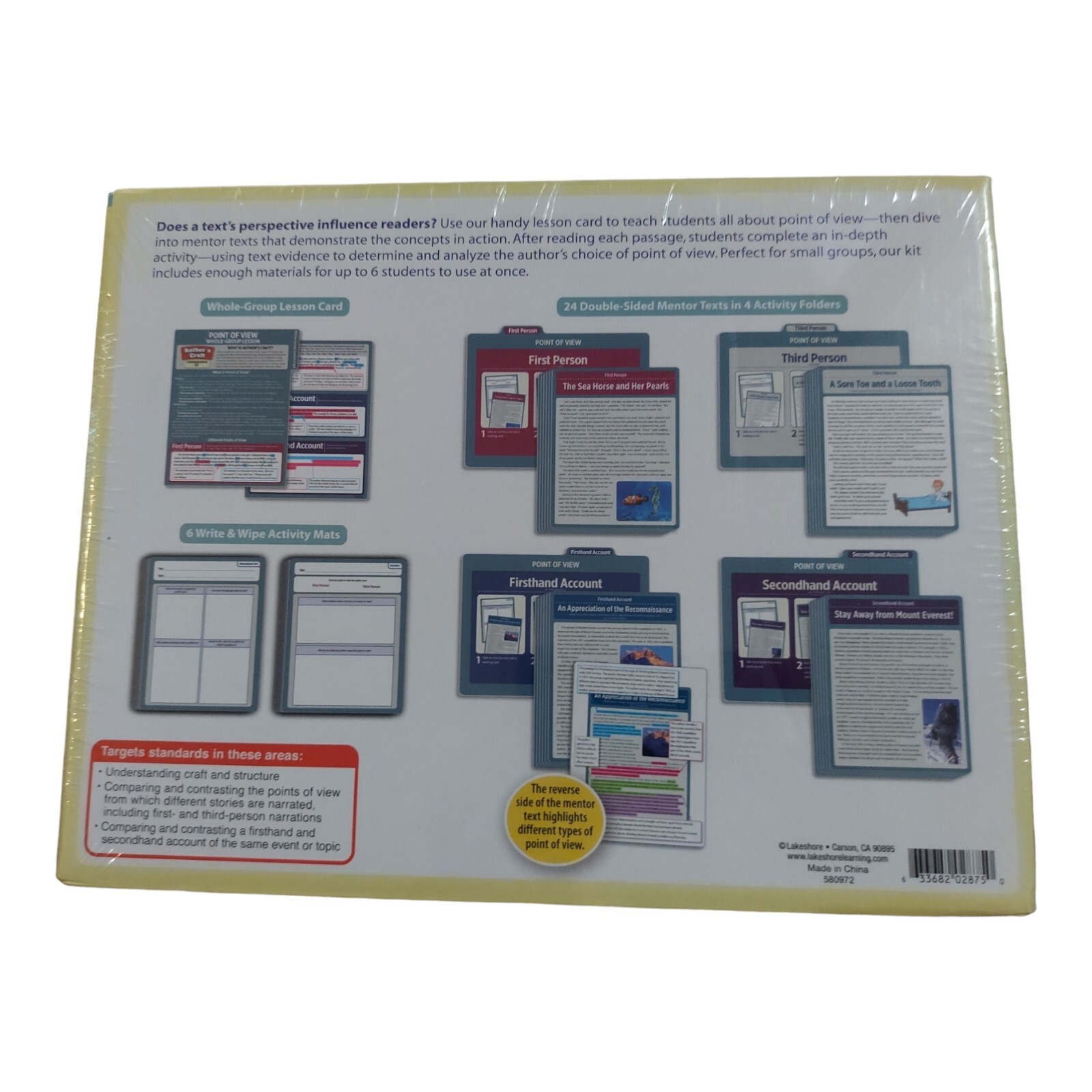Lakeshore Point of View Author’s Craft Comprehension Kit Grades 4-5 Homeschool