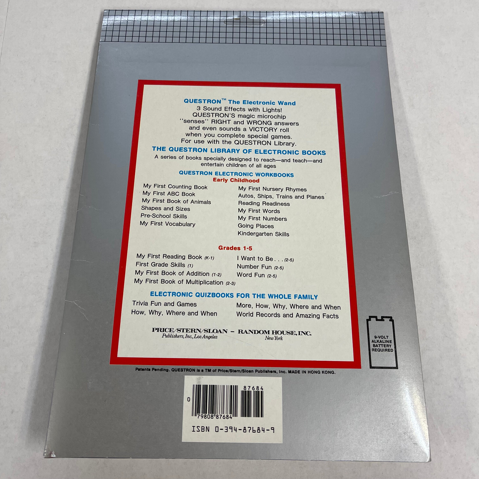 Vintage Questron Electronic Wand New in Box w/Sample Workbook Pages RARE NOS
