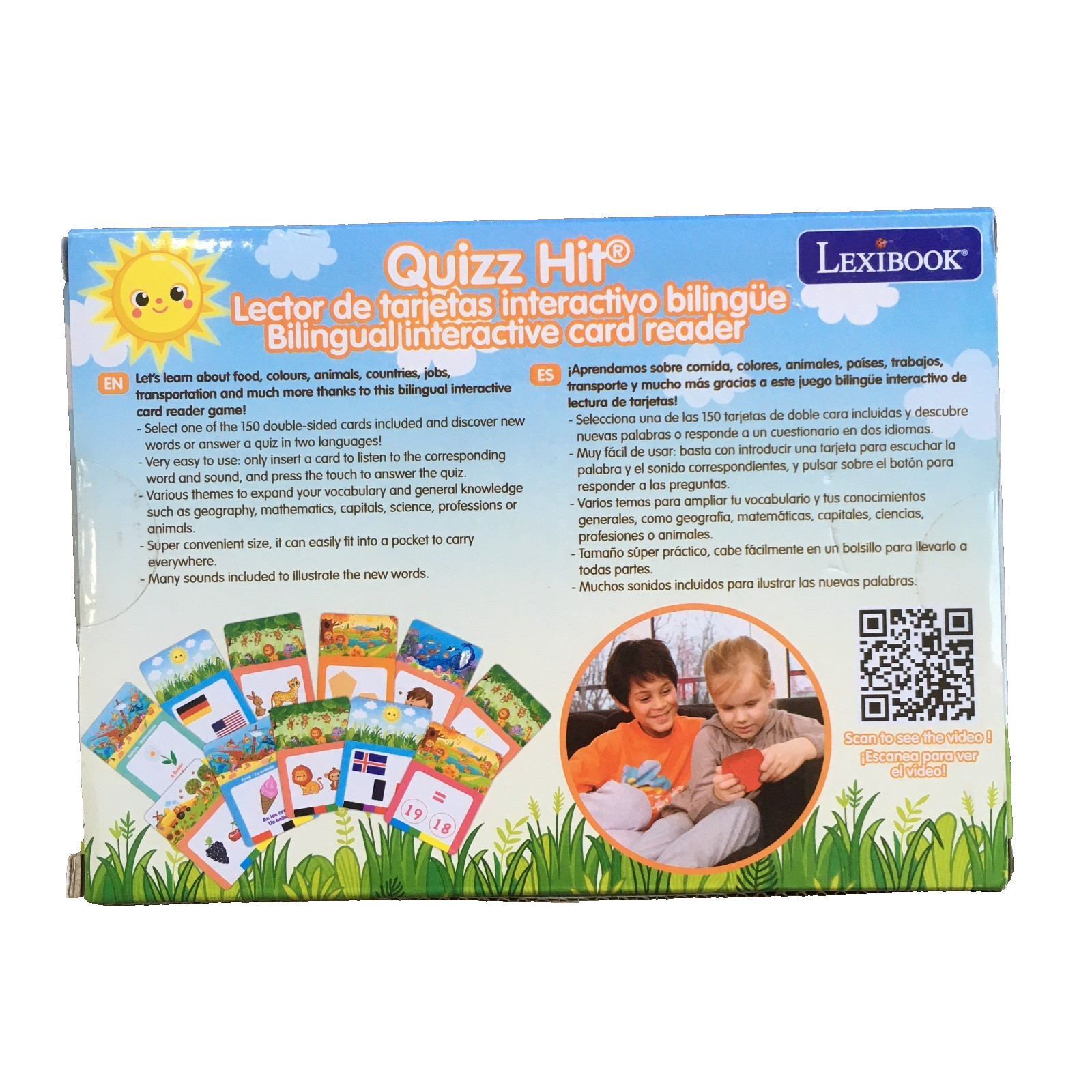 Lexibook Spanish English Quizz Hit Learning Bilingual Card Reader Game