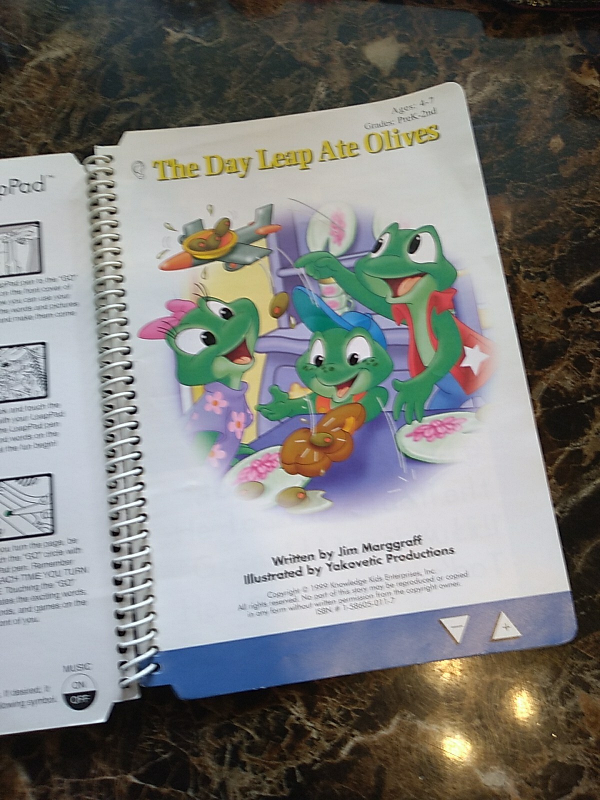 LeapFrog LeapPad The Day Leap Ate Olives Reading Book + Cartridge Ages 4-7