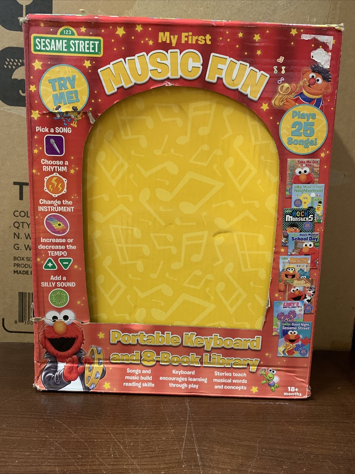 sesame Street portable keyboard and 8 book library