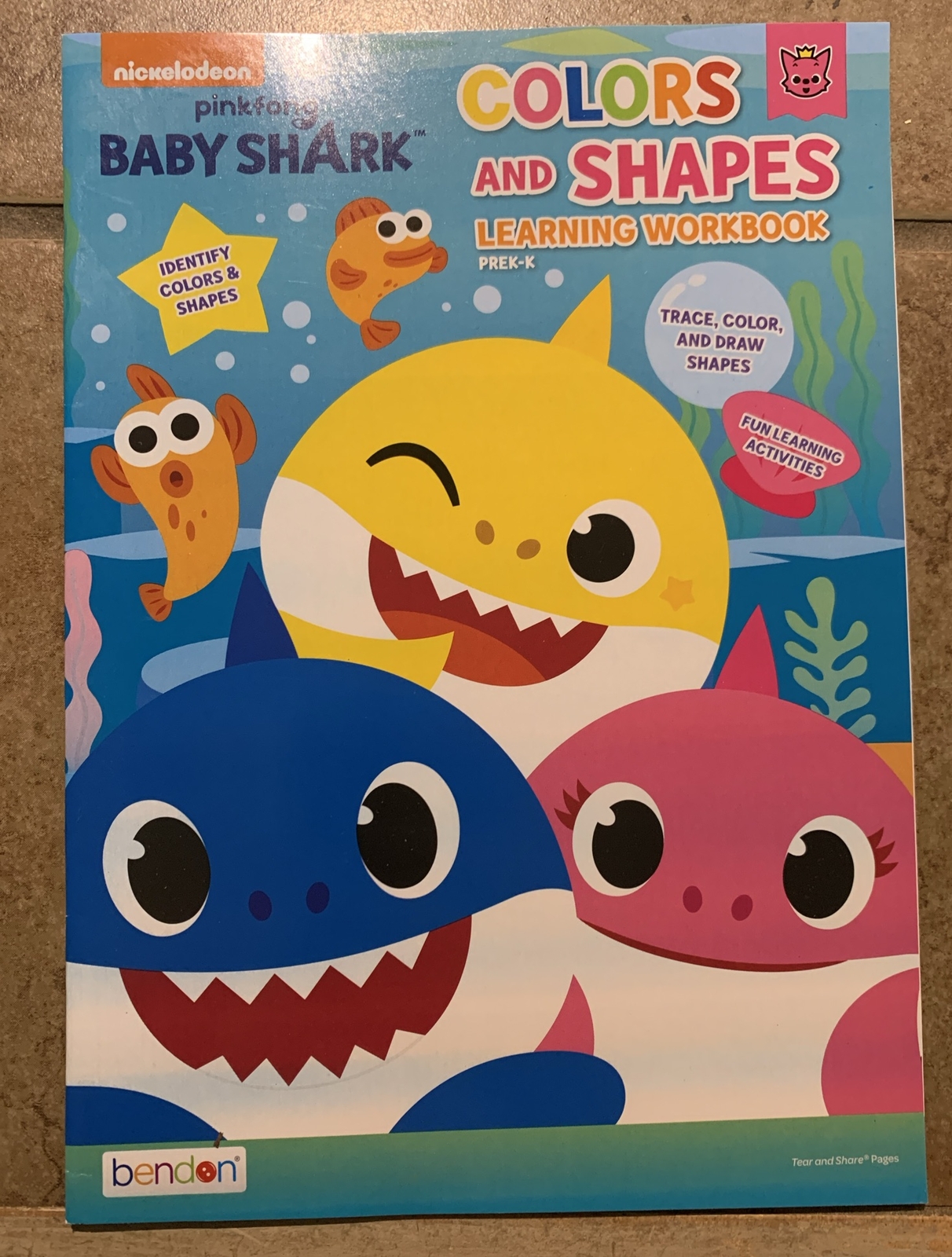 Nickelodeon Baby Shark COLORS & SHAPES Workbook Pre-K Stocking Stuffer Christmas