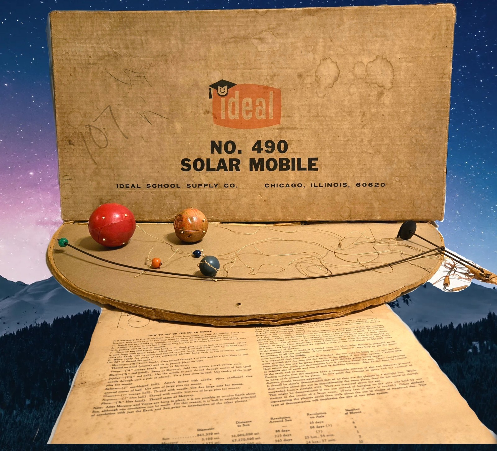 Vintage Ideal No. 490 Solar Mobile Kit Science Education Space Toy 1960s Chicago