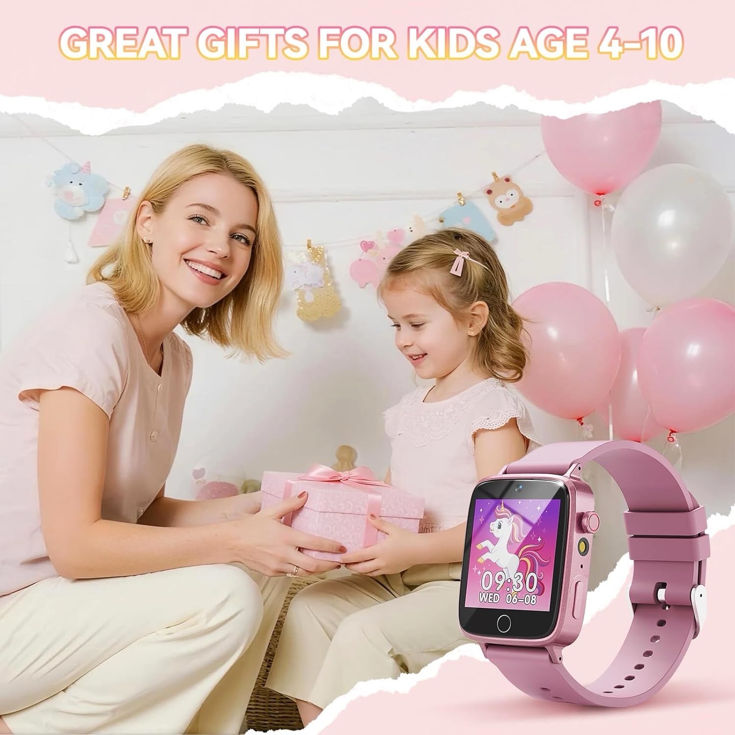 Kids Watch for Girls 4 5 6 7 8 9 10 Years Old Gifts, Smart Watch for Kids wit…
