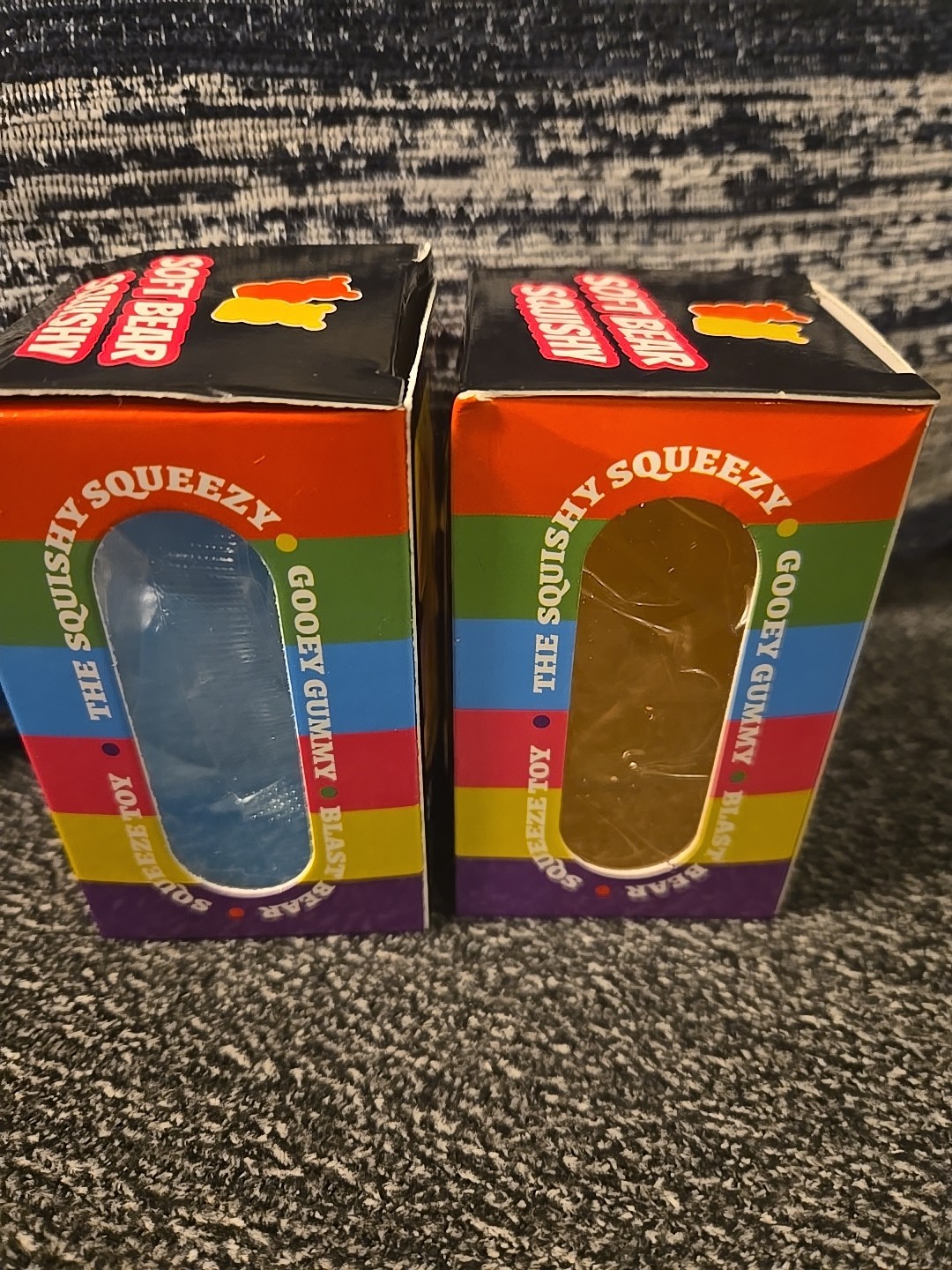 Lot of 2 Soft Squishy Bears, Yellow & Blue, BNIB