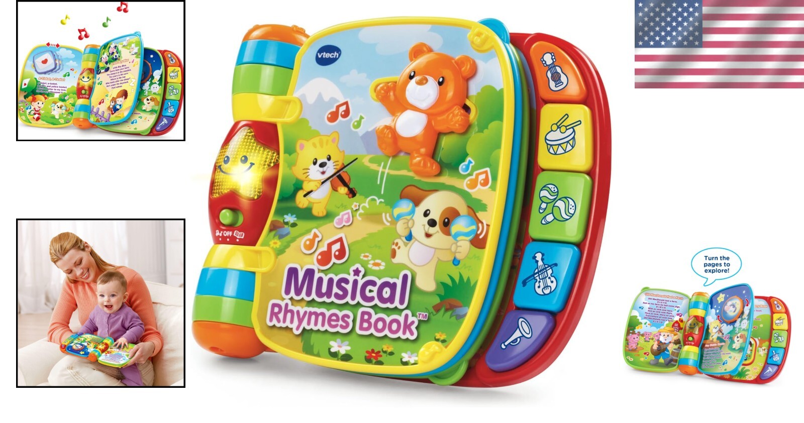 Interactive Musical Nursery Rhymes Book for Kids 6 Months – 3 Years Old