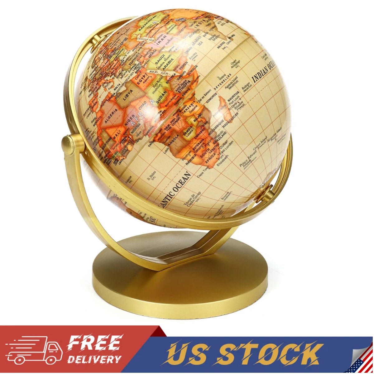 720° WORLD GLOBE EARTH Map Rotating Geography Ocean Classroom Learning Desktop