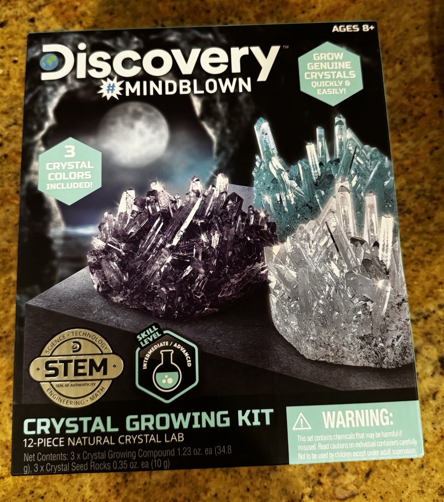 Discovery Mindblown Crystal Growing Kit 12-Piece 3 Colors Included New