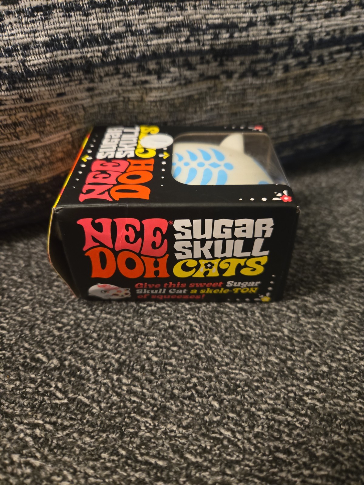 AUTHENTIC Needoh Sugar Skull Cat blue and pink BNIB