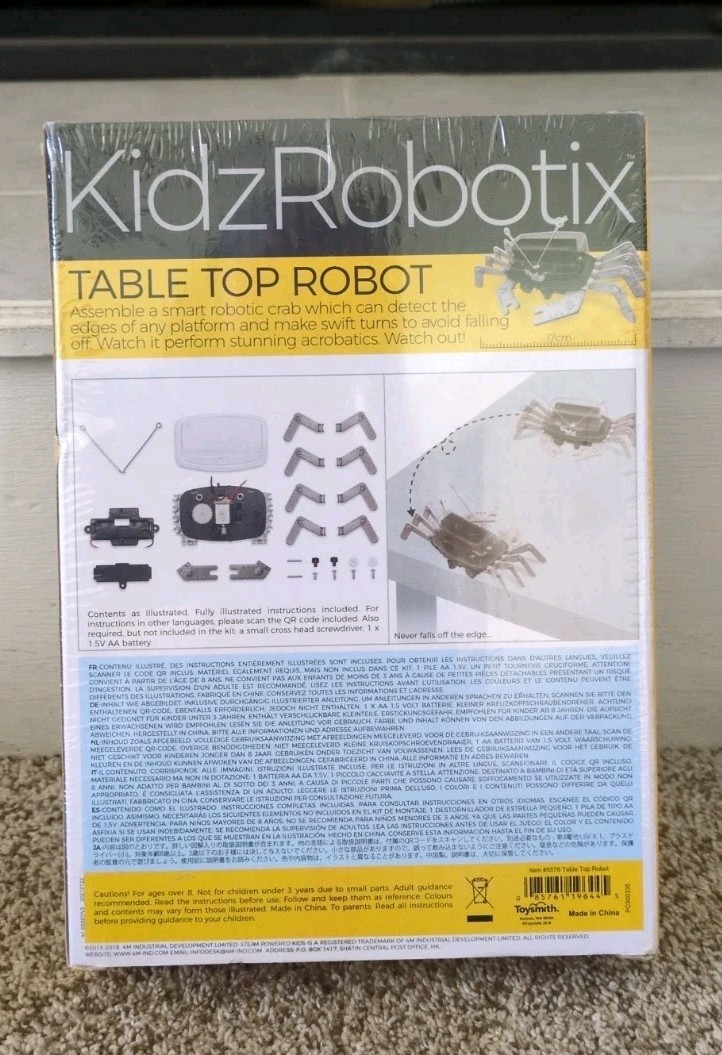 New- Sealed- KidzRobotix Table Top Robot Crab Kit – STEAM Build Toy Ages 8+