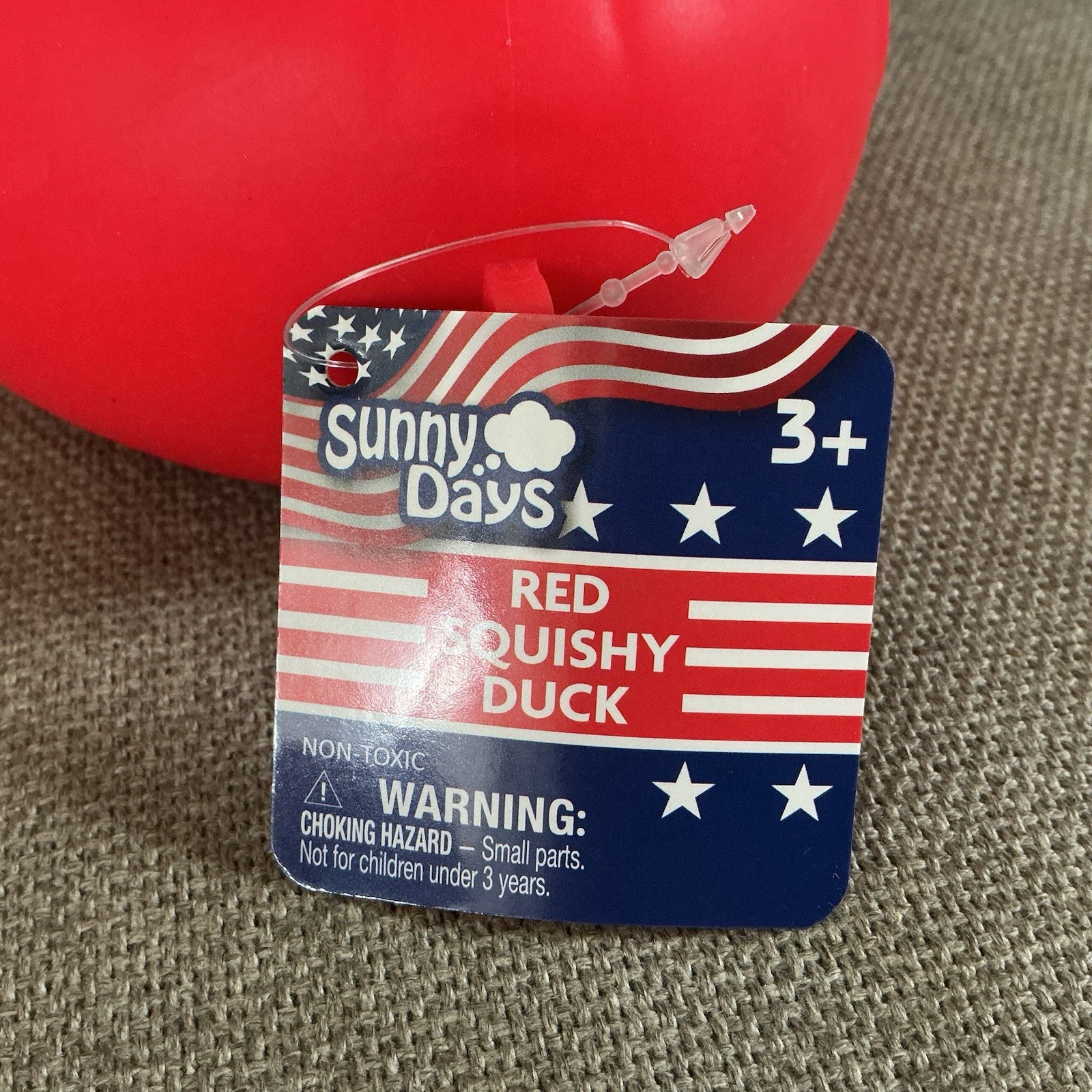 Sunny Days Duck Squishy Duck Red Patriotic Brand New with Tags