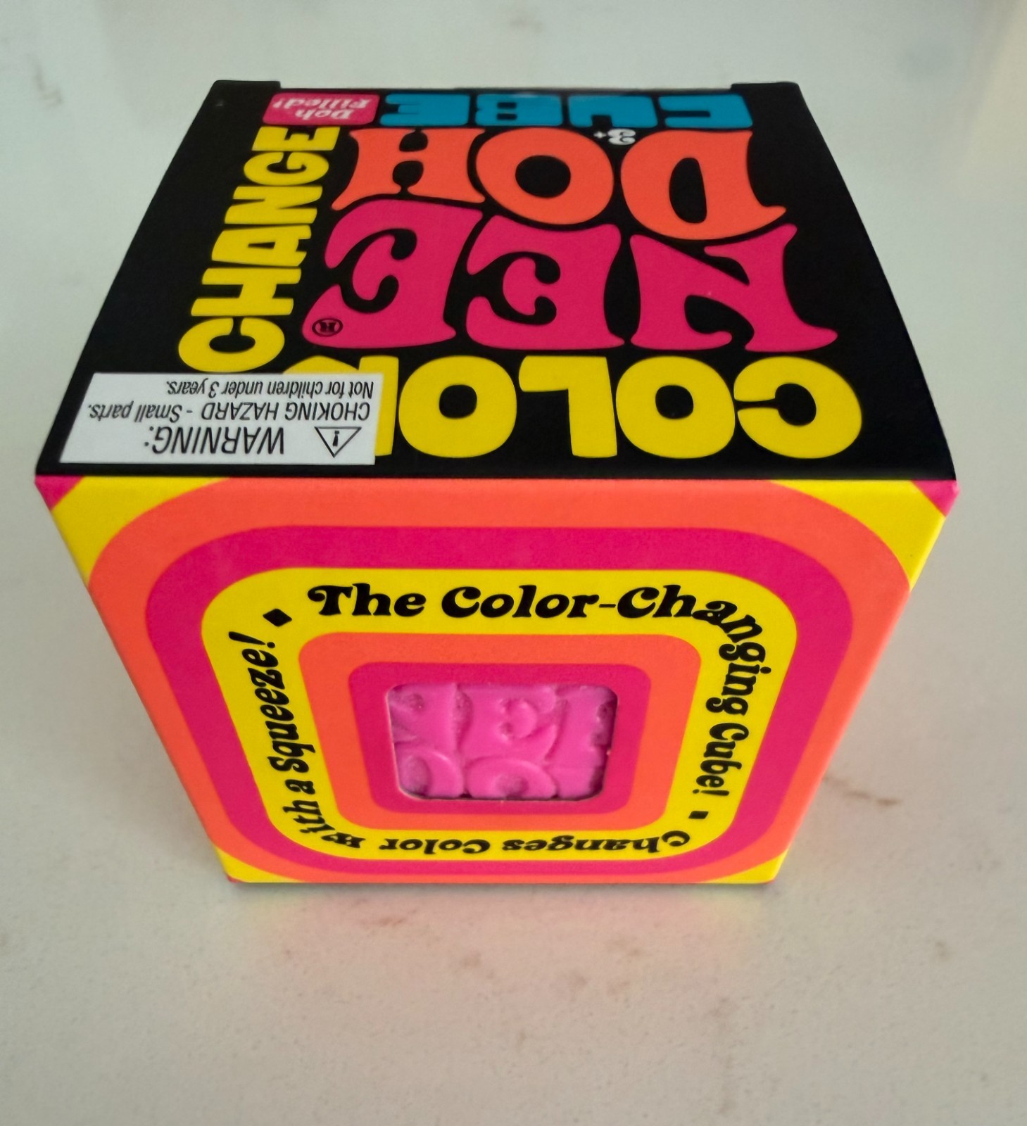 Nee Doh Color Change Cube Squishy Toy Pink Blue Yellow *Free Shipping*