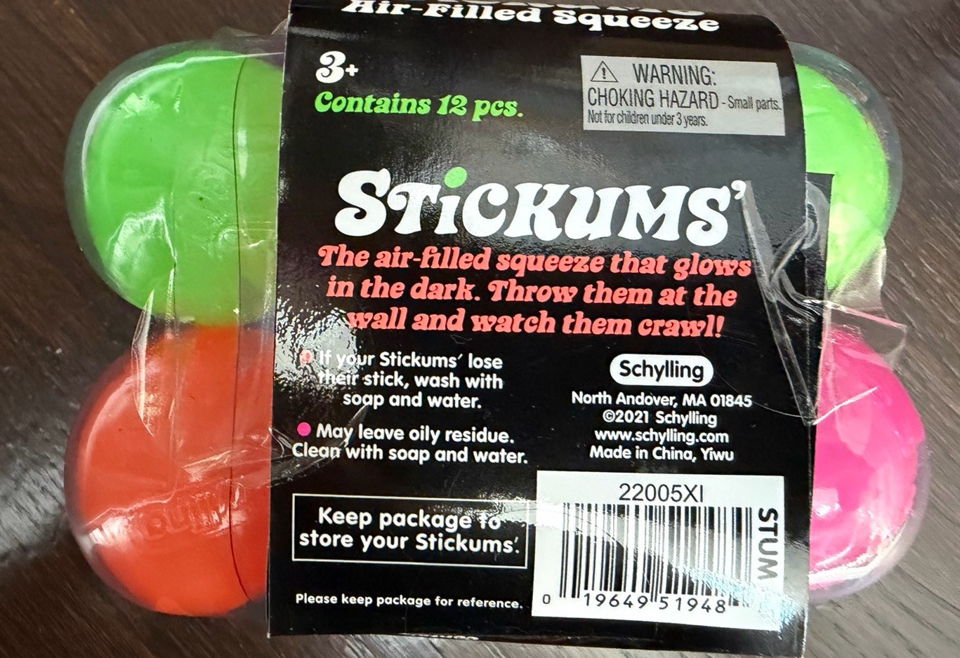 Four 12-Piece Sets of Schylling NeeDoh Stickums Tactile Squeeze Toy, Multicolor