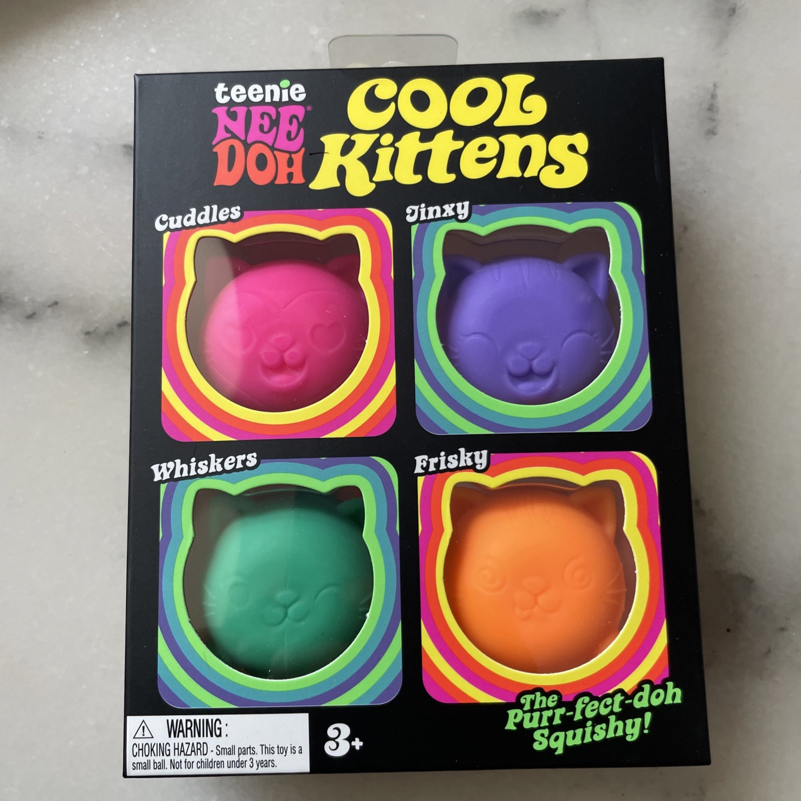 NeeDoh Teenie 4 Pack Nee Doh Mini Cool Cats Set of Four New Factory Sealed