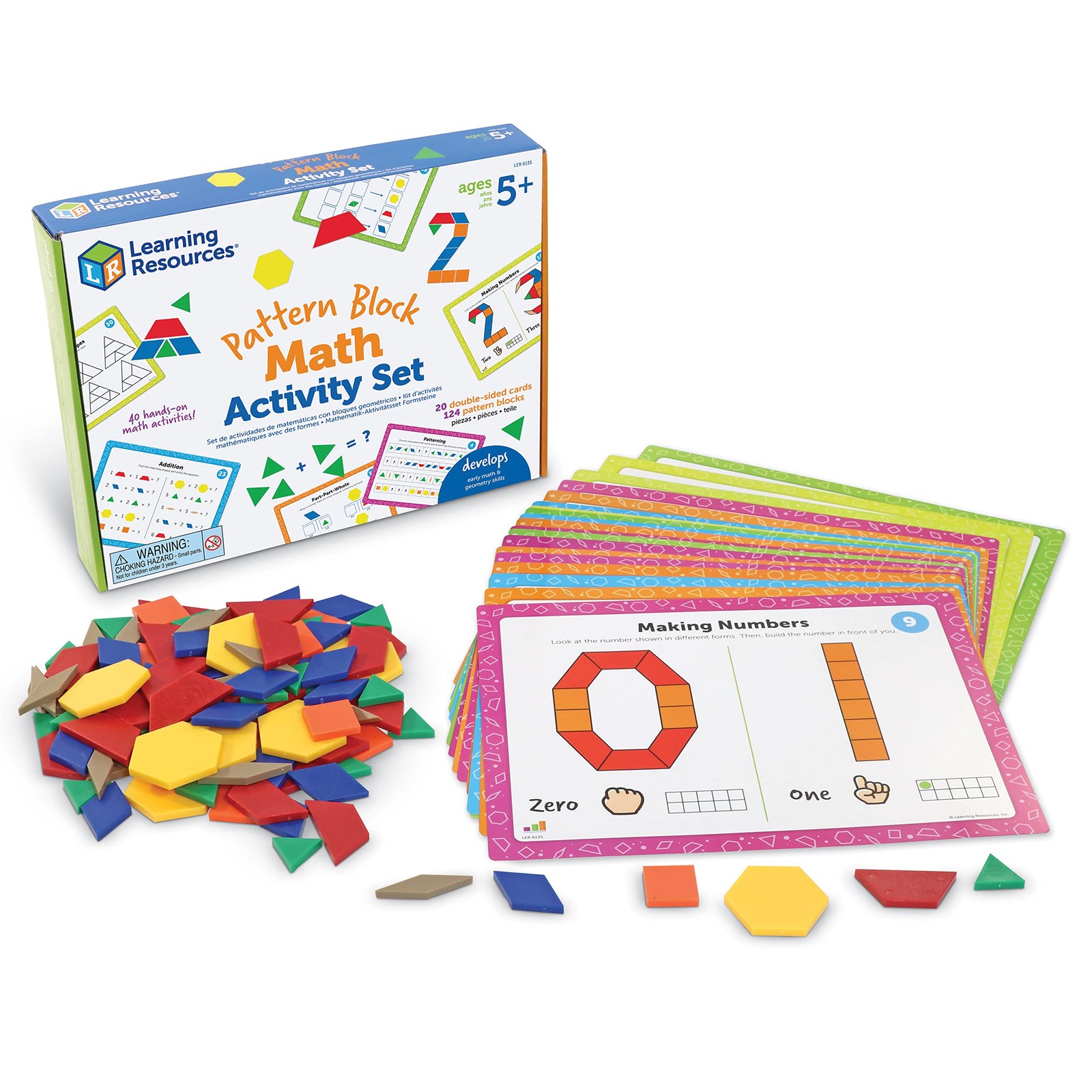 Learning Resources Pattern Block Math Activity Set – 144 Pieces Age 5