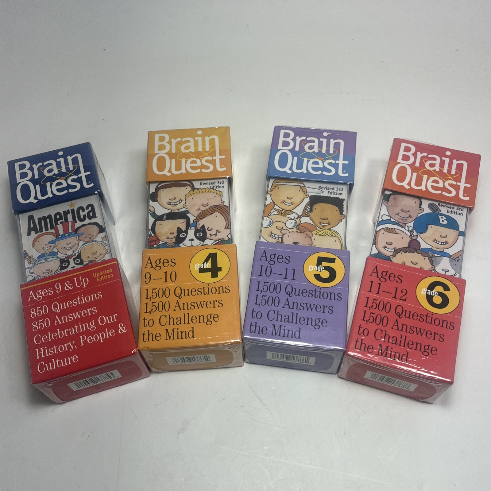 Lot of 4 Brain Quest Question Books Decks 4th 5th 6th Grades & America + Bonus