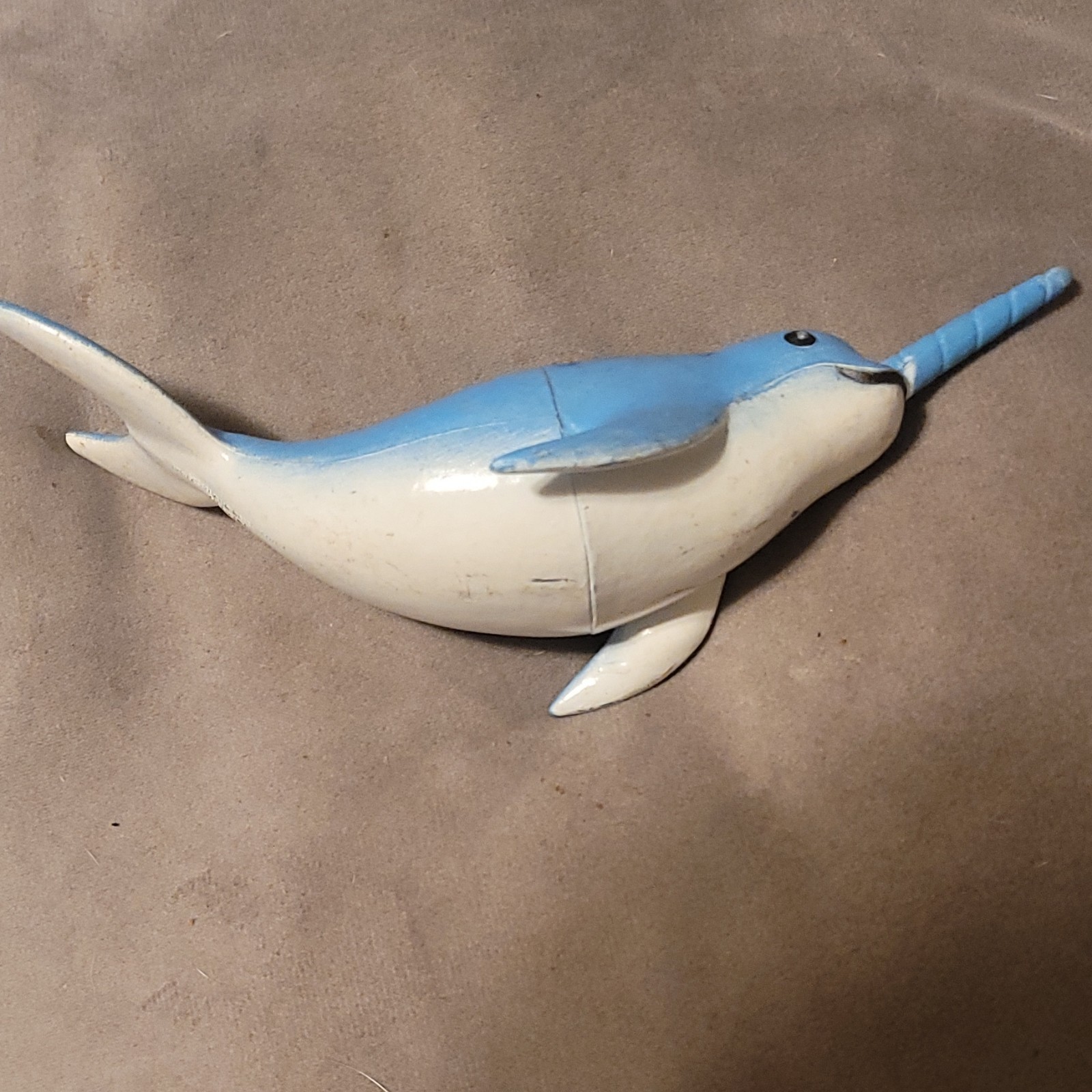 Blue and White Narwhal Educational Toy Figure Figurine Ages 4-7 8-11 Years