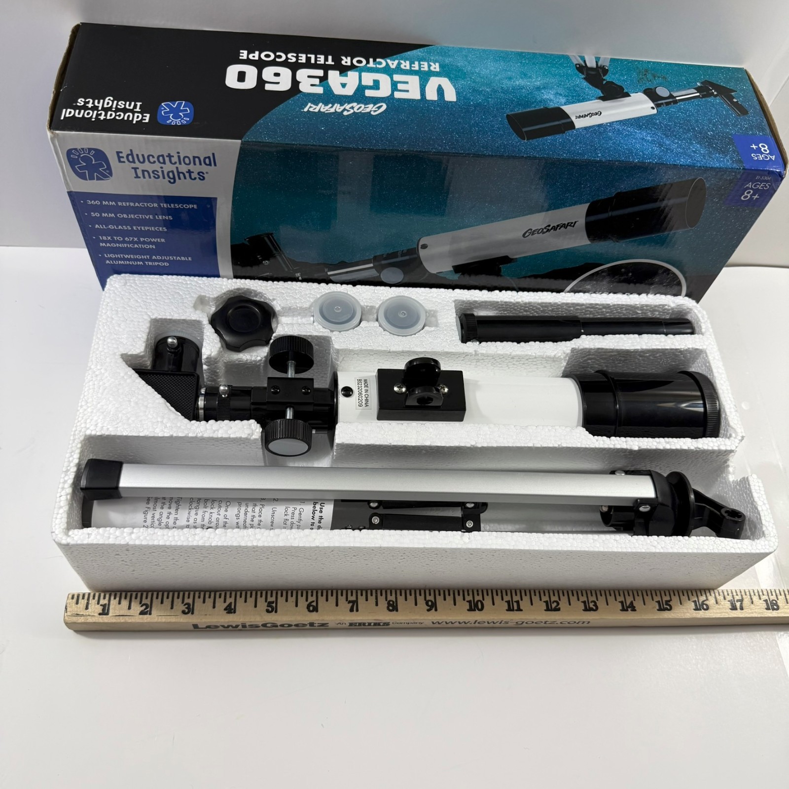 GeoSafari Vega360 Refractor Telescope Science Kids Teens STEM Homeschool 67X Mag
