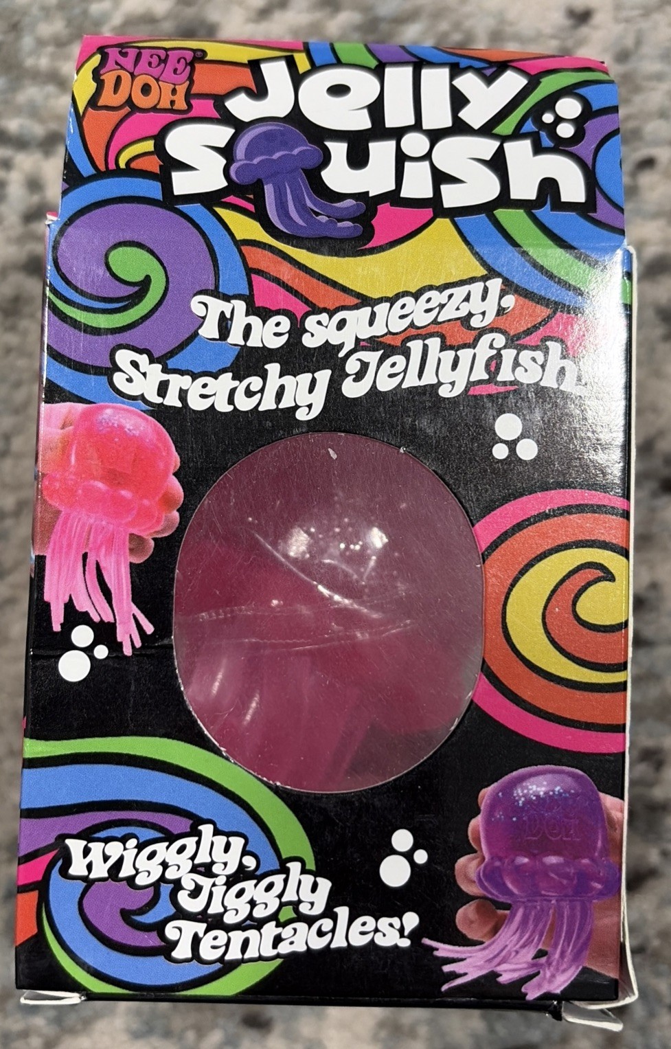 NeeDoh Pink Jellyfish Jelly Squish Stress Toy Fidget Squeeze Super Solid Squish