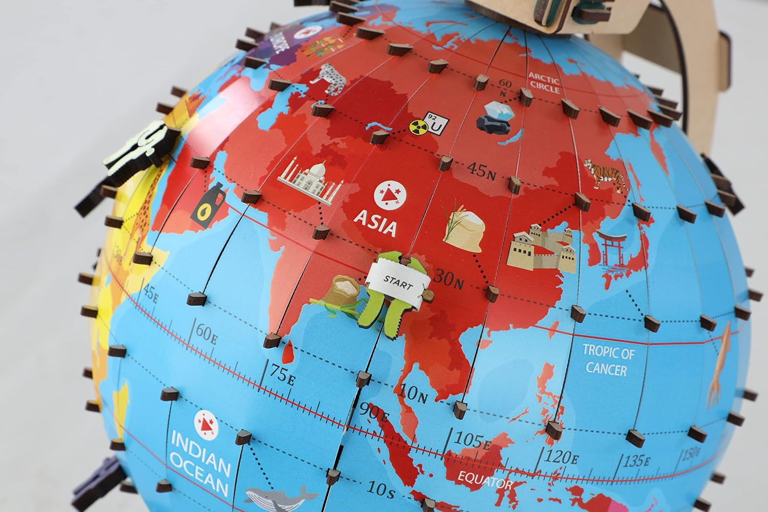 Globe Explorer Wooden Model Engineering STEM Learning Toy for Kids Ages 8 and Up