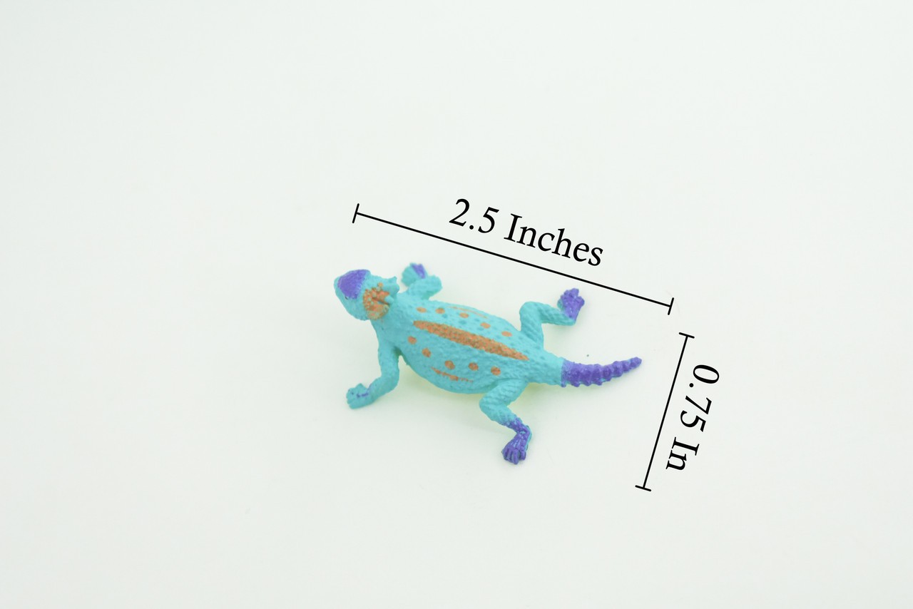 Toy Blue Horned Lizard, Horney Toad, Realistic Hand Painted Rubber, 2″ WR44 B197