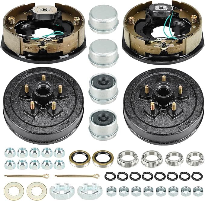 5 on 4.5″ Bolt Circle Drum Kits w/ 10″ x 2-1/4″ Left and Right Self-Adjusting