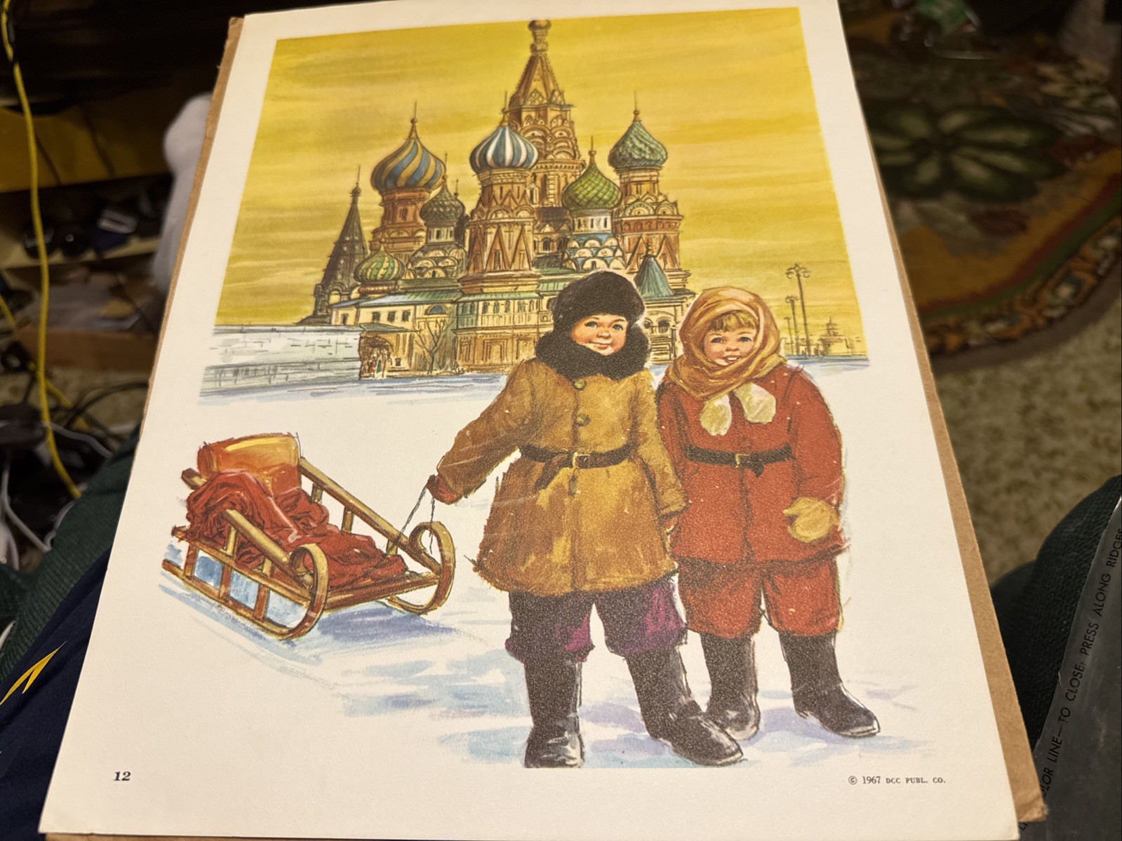 1967 Teaching Pictures Children Around the World 12 color pictures W/description