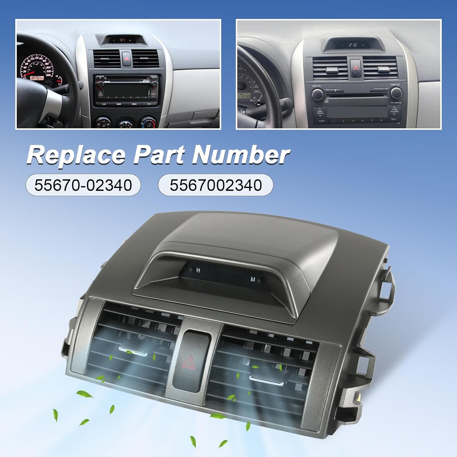 DICMIC Center Dash AC Outlet Vent For Toyota Corolla 2009