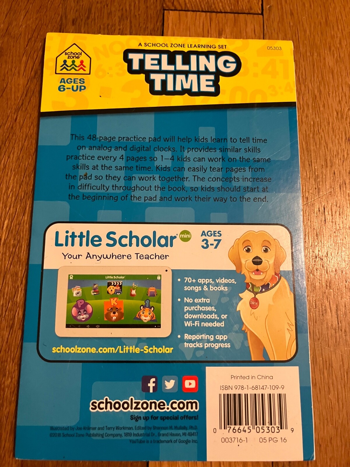 School Zone Learning Set For Telling Time Ages 6 And Up