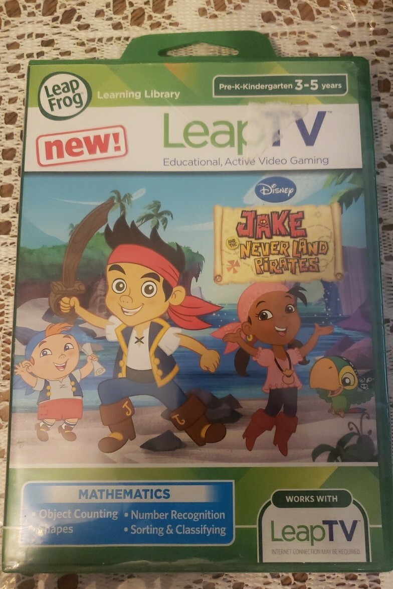 LeapFrog Leap TV Jake & The Never Land Pirates Educational Mathematics 3-5*New