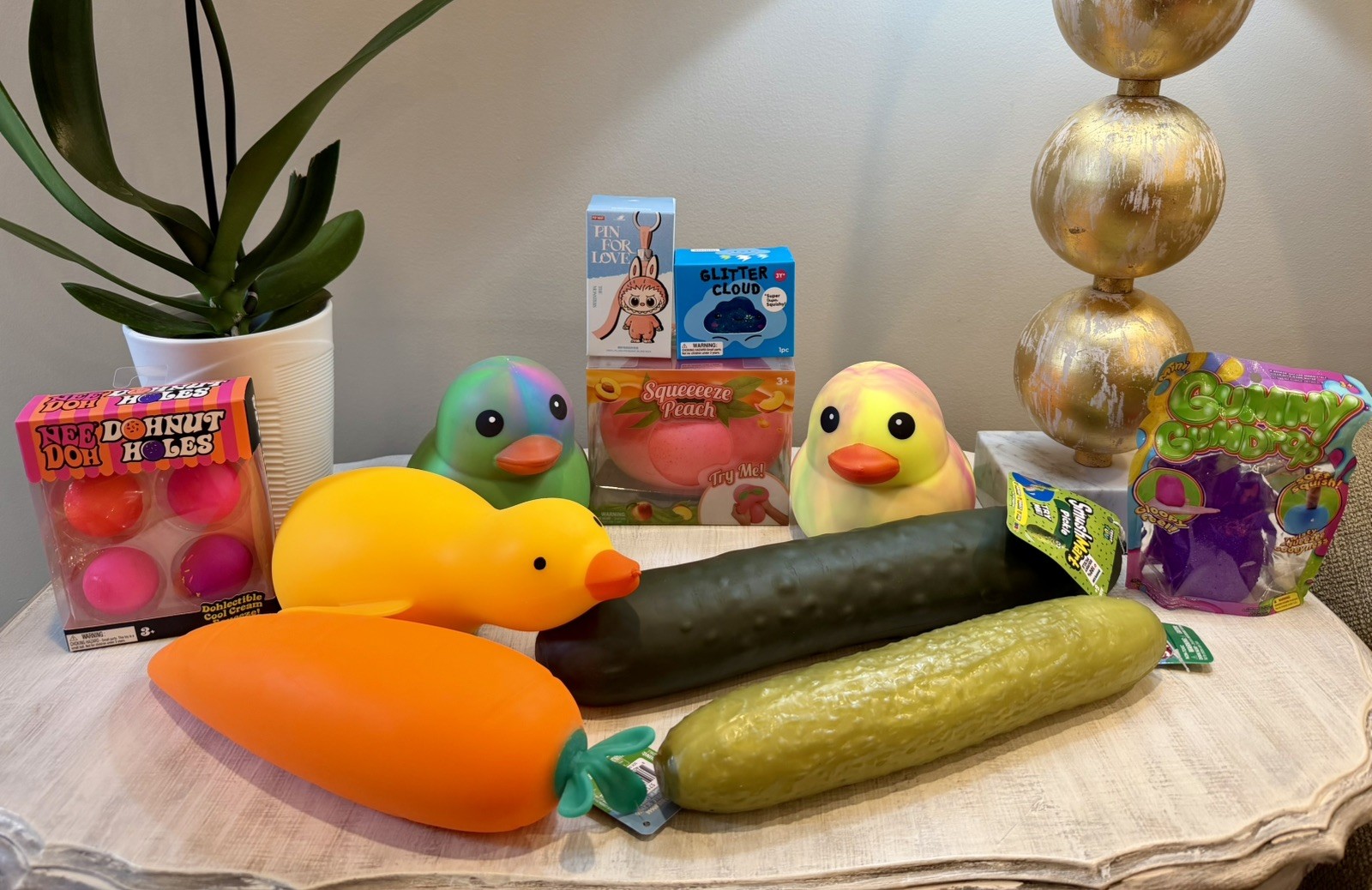 HUGE! Lot of Viral items! Nee Doh, Labubu, Carrot, Duck, Pickle &More! 🔥MUST!