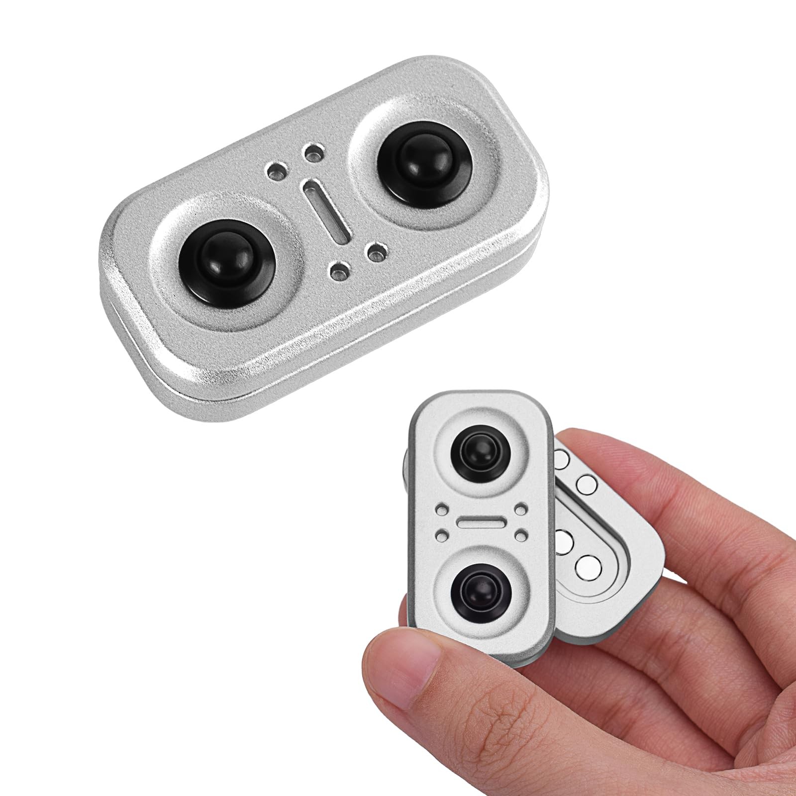 Magnetic Fidget Toys Adults, Slider for Super-Stable Rotation, Silver