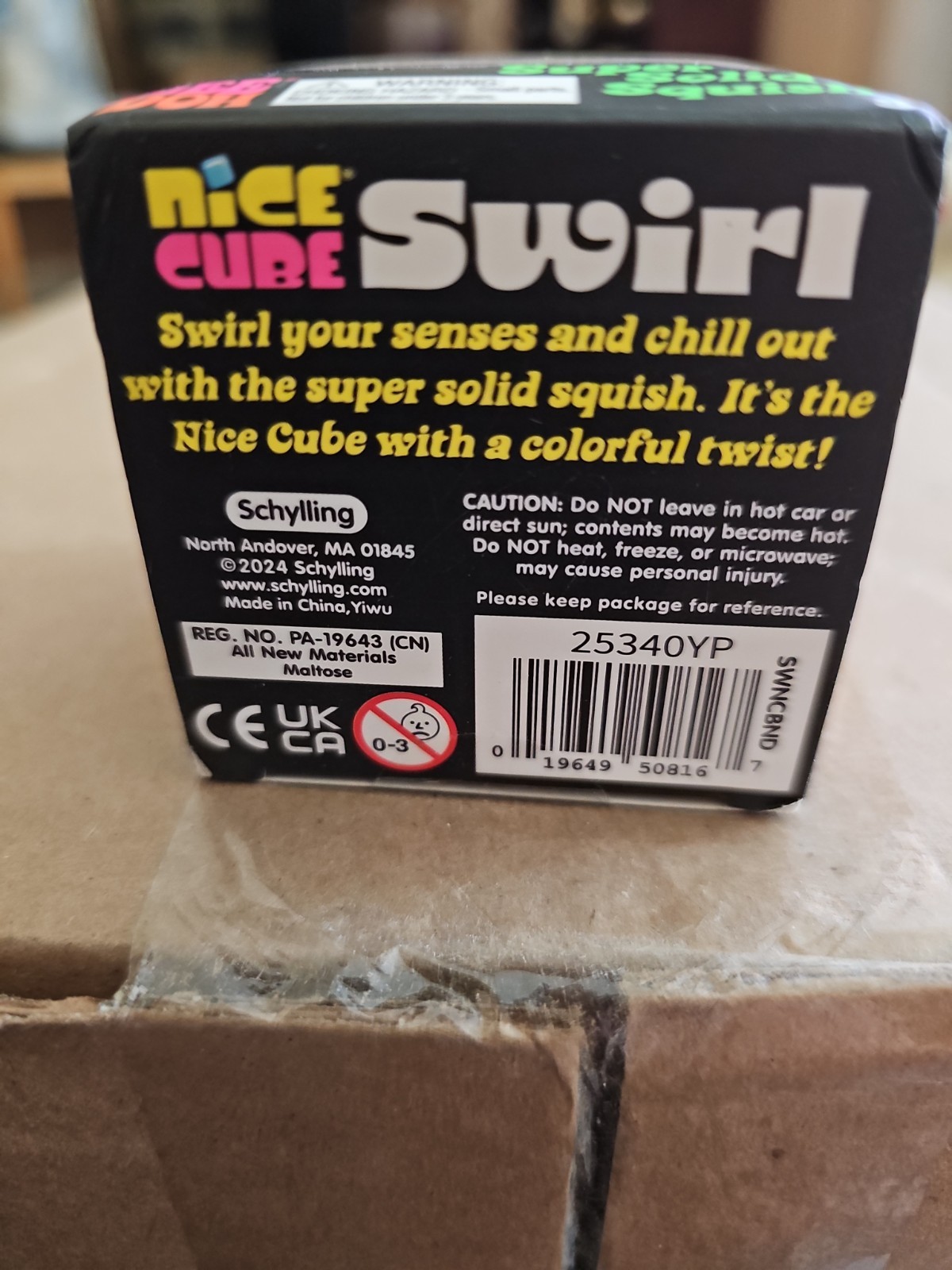 Nee Doh Nice Cube Swirl Super Solid Squish Purple Pink Blue Ages 3-4 Years 3+