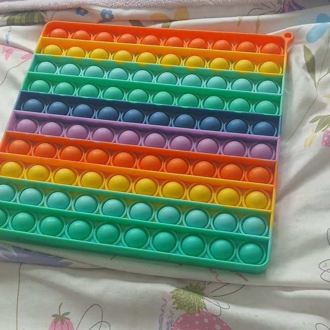 Rainbow Square Pop It Tactile Sensory Toy for Ages 8-11, 12-16, 17 Years & Up