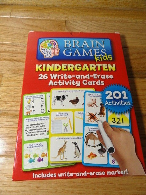 Brain Games Kids Kindergarten 26 Write & Erase Activity Cards 201 Activities