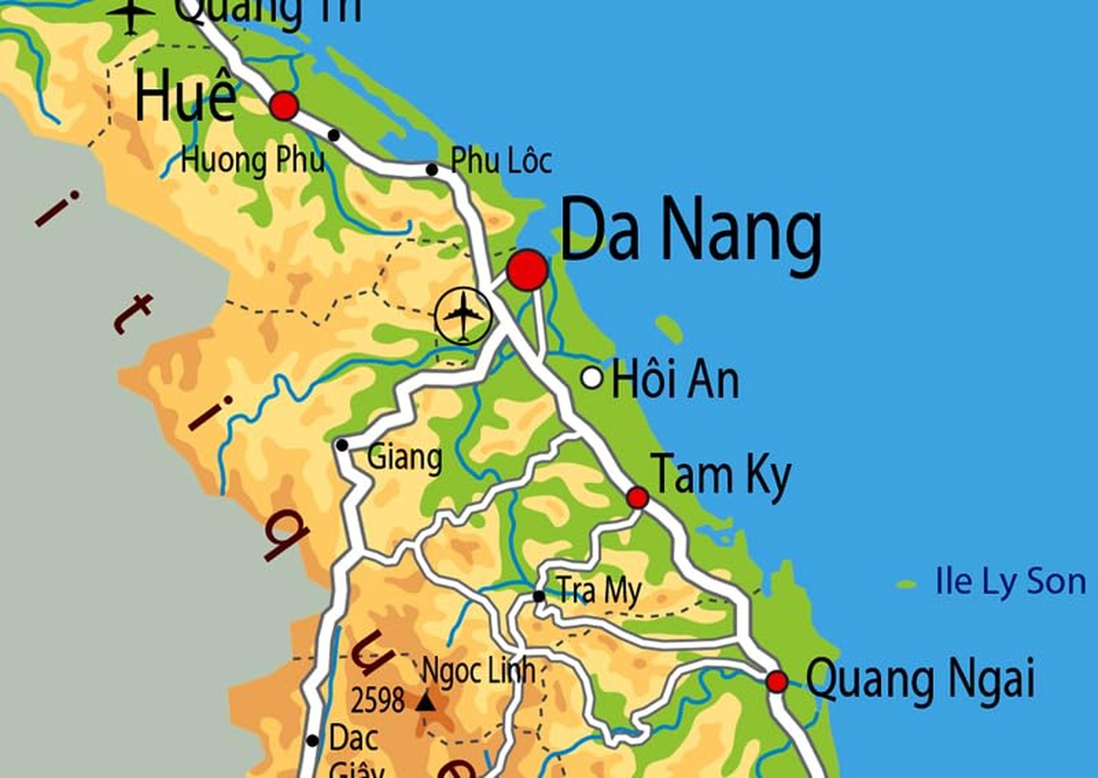 Vietnam Physical Map – 23.3 x 16.5 Inches – Paper Laminated