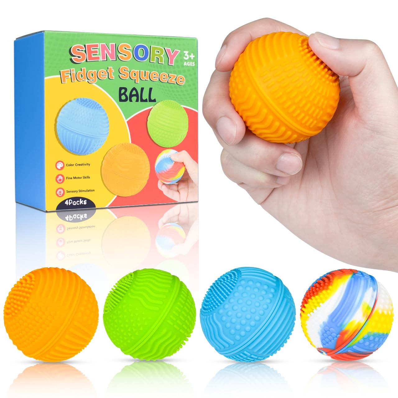 QINGLER 2.5 inches (6.35 cm) diameter, Multi-color, Green, Orange, Blue