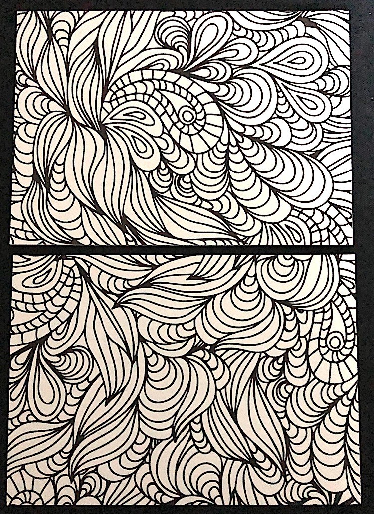 Mindfulness Art Therapy, Stress Relief Coloring Card for Teens & Adults, Shells