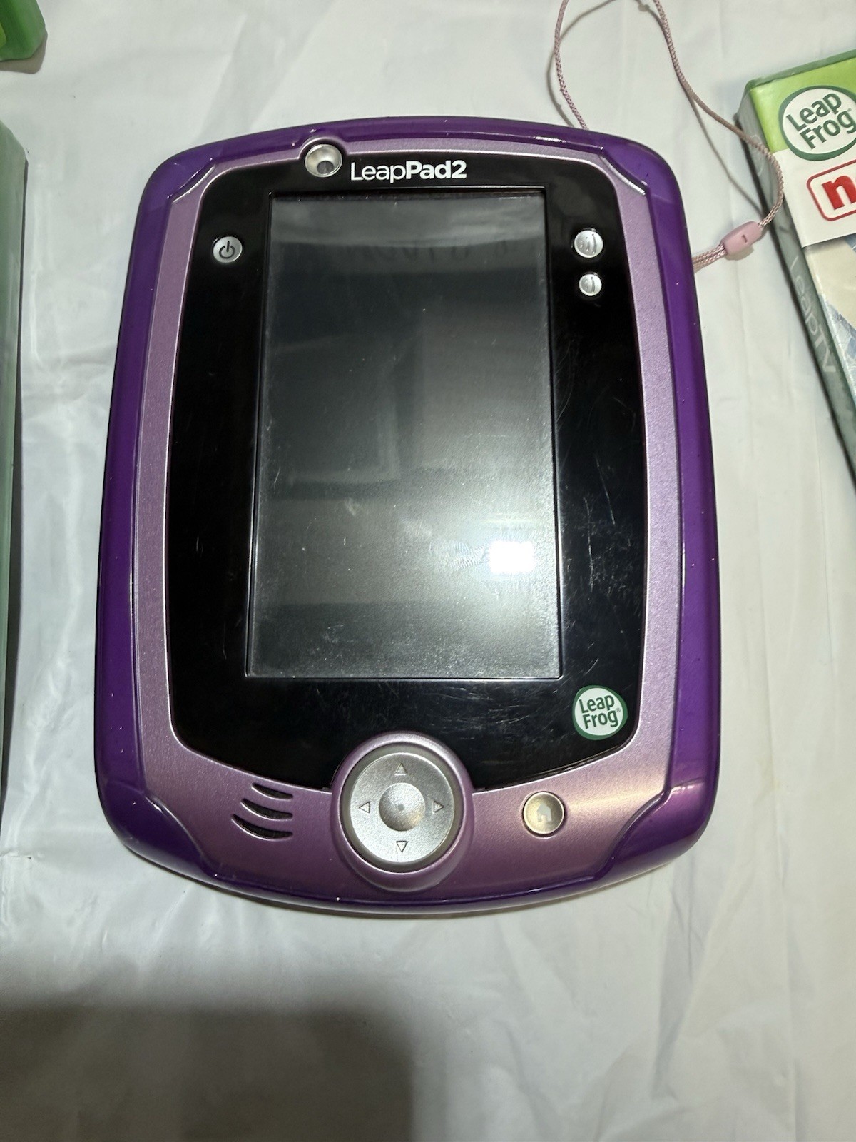 LeapFrog Leap Pad 2 Kids Tablet, Purple Carrying Case, 6 New Games Lot Working