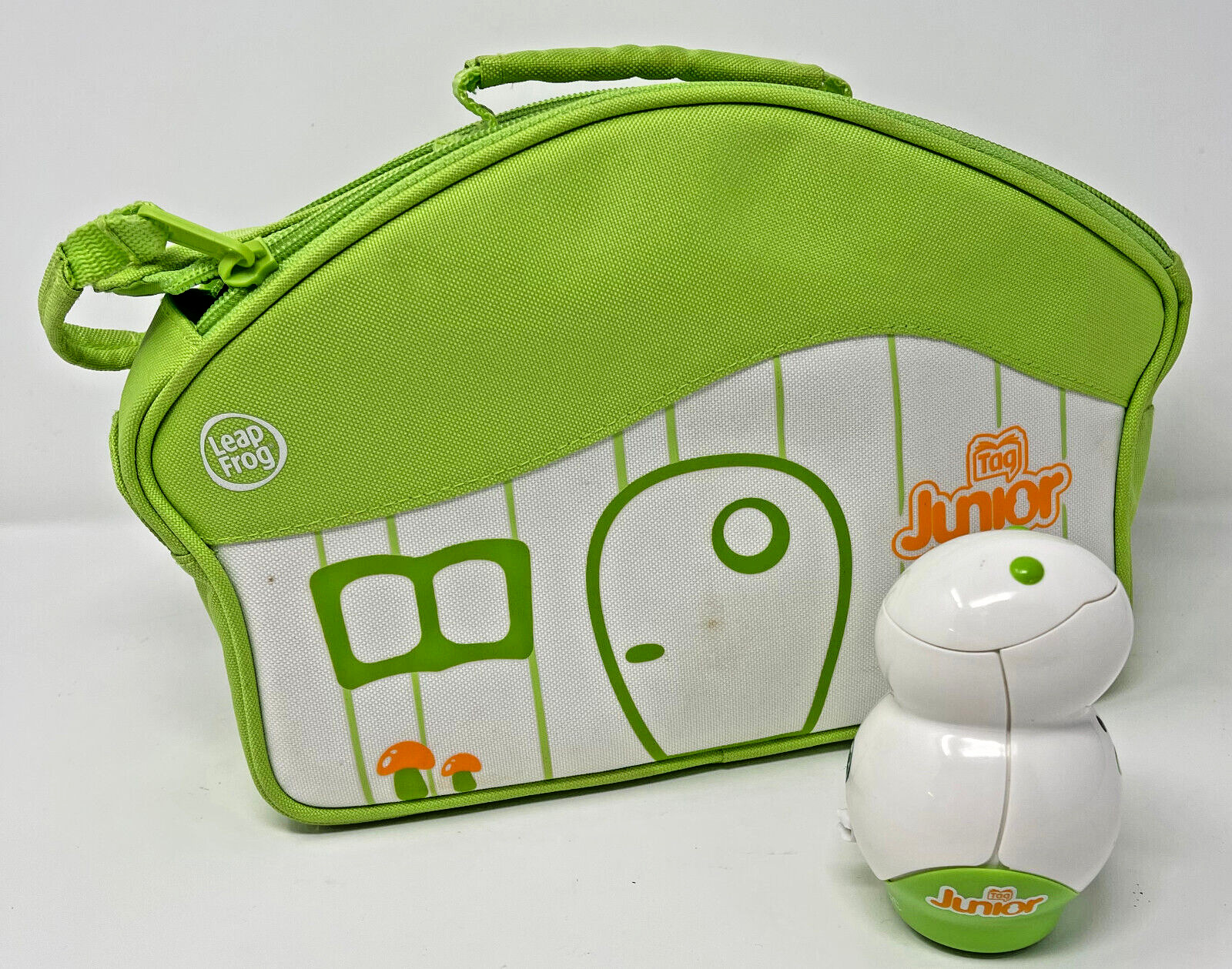 Leapfrog Tag Junior Storage Case Bag Green Zip with Tag Reader Used Works