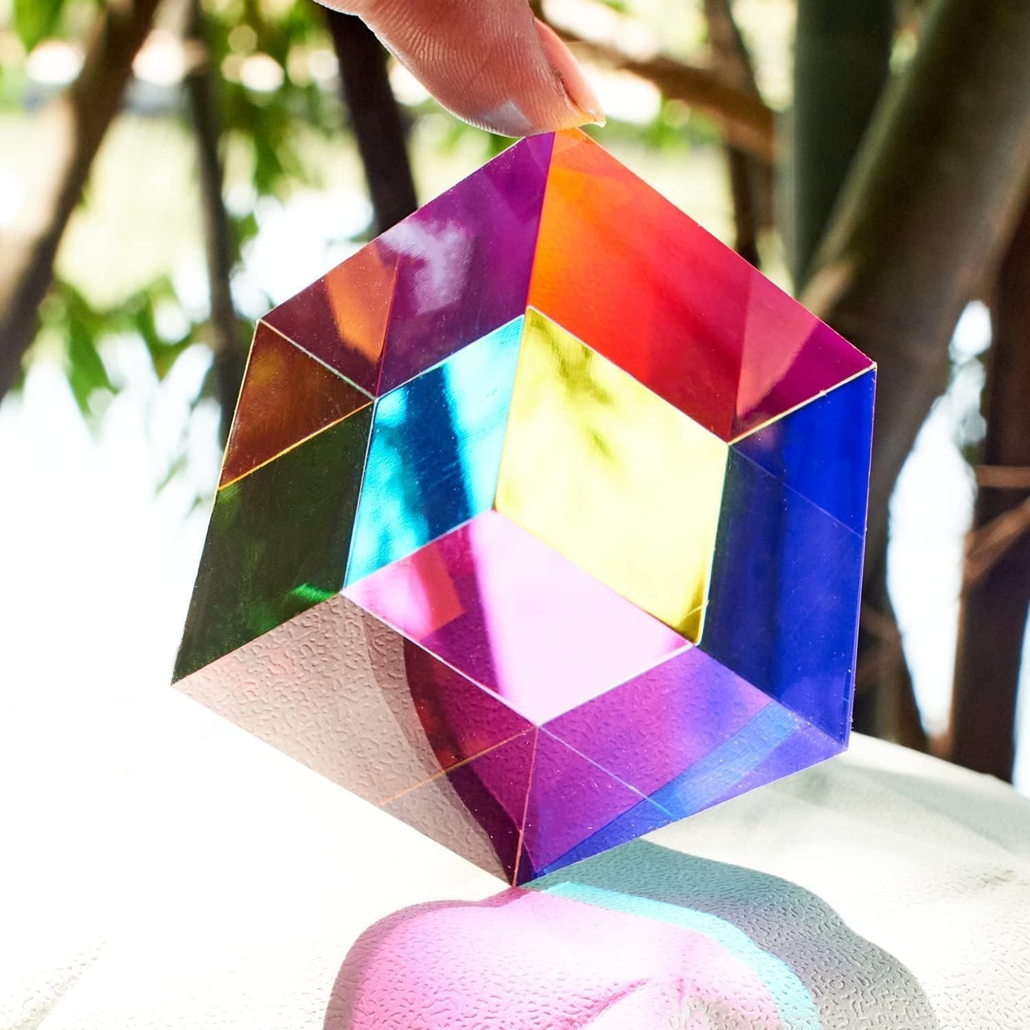 CMY Color Cube, 2.0 Inch (50Mm) Acrylic Mixing Color Cube Prism for Physics Educ