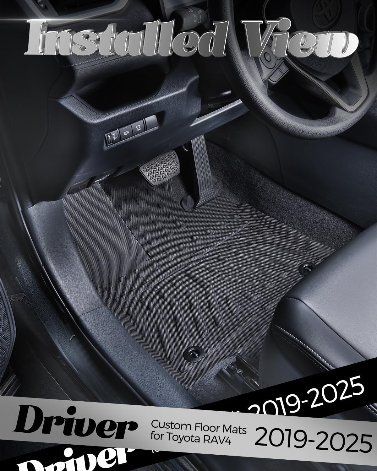 Car Floor Mats for Toyota RAV4: 2025 2024 2023 2022 2021 2020 2019, All Weather