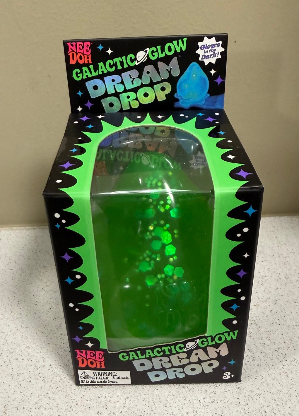 NeeDoh Galactic Glow Dream Drop Green NIB