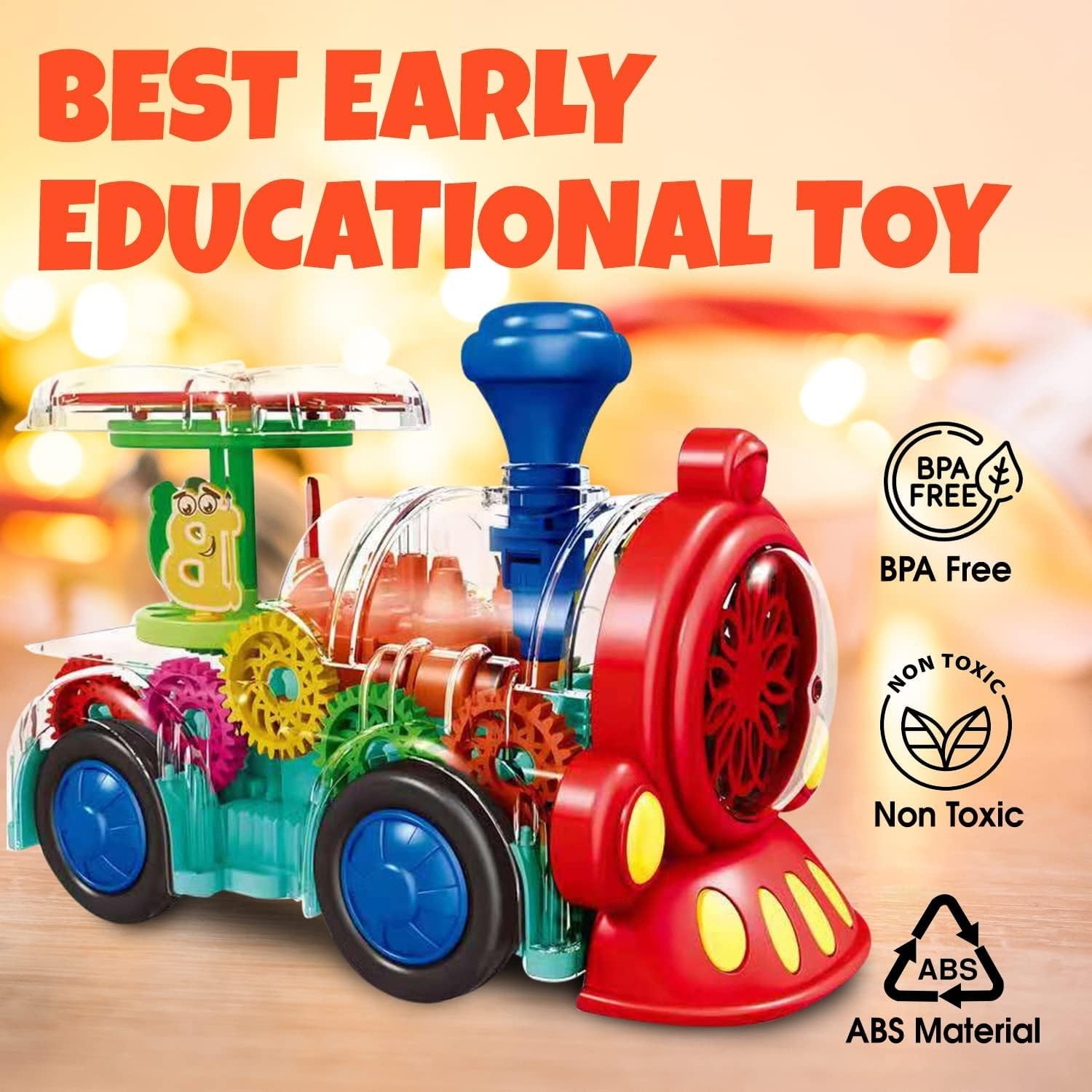 Tooty Toy Transparent 7.8 x 3.9 x 5.1 inches, Red, Green, Yellow, Blue