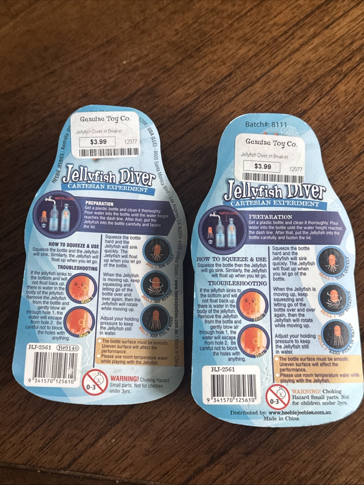 Heebie Jeebies Jellyfish Diver – LOT OF 2! -Buoyancy-Jellyfish Diver- NEW!