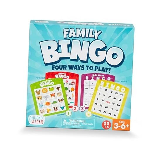 Family Bingo – Educational Bingo Game for Kids Ages 3–6+ | Four Games in One: