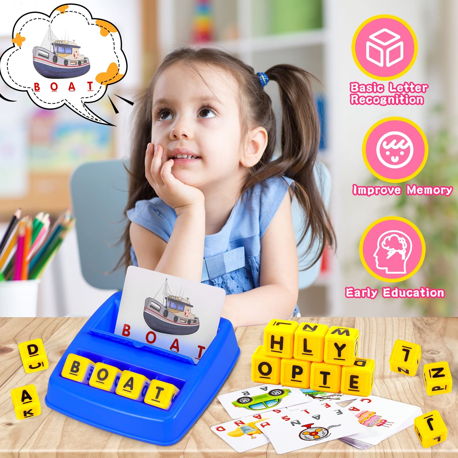 Matching Letter Game, Spelling Word and Increases Memory, Early Medium