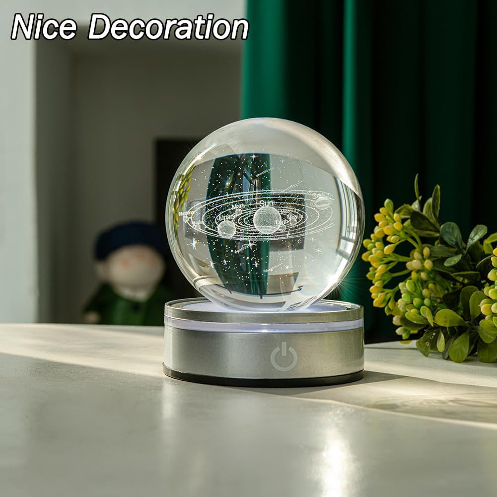 3D Solar System Crystal Ball Model Gift Space Astronomy Gift Planets Multicolor
