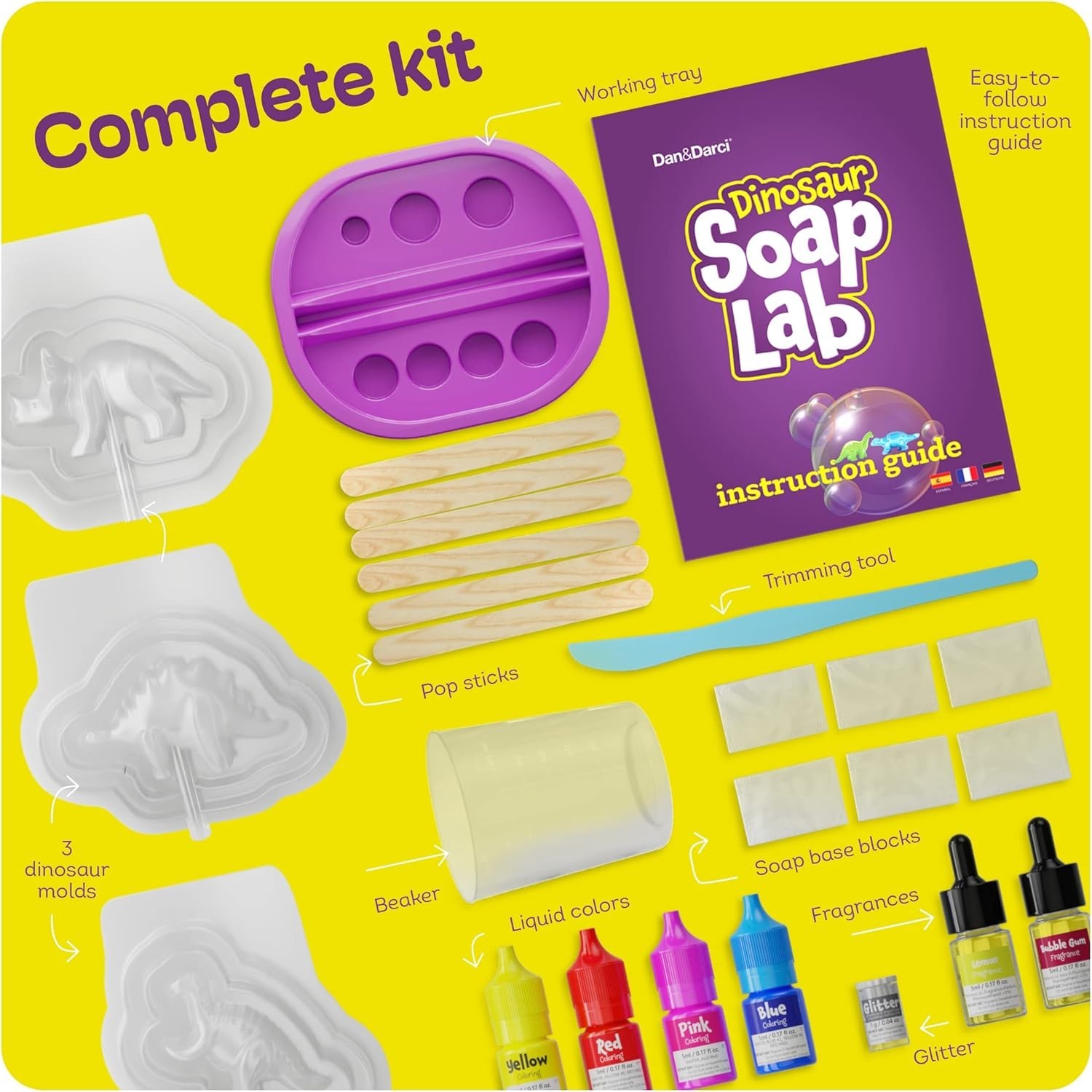 Dino Soap Making Kit for Kids, Dinosaur Science Toys Kits, Gifts for Kid All …