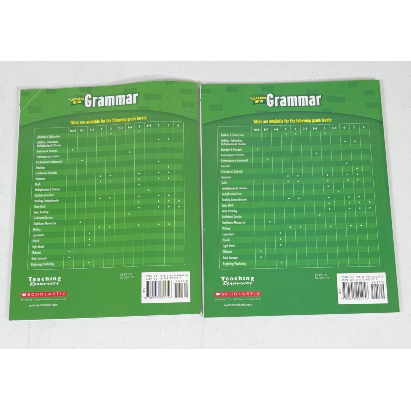3rd Grade Workbook Lot 8pc Math Grammar Writing Spelling Scholastic School Zone